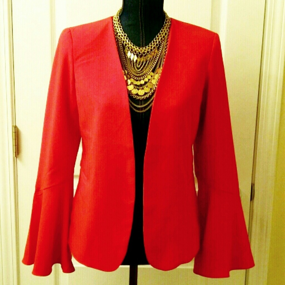 💎NWOT Kenar Red Bell Sleeve Blazer